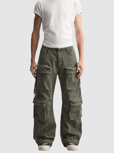 Cotton Twills Baggy Jeans