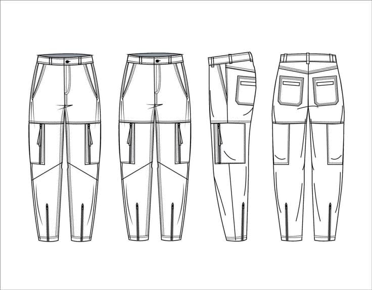 Custom Design Renderings for Stacked Jeans