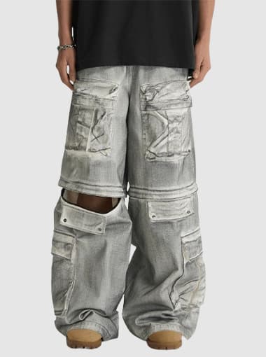 Custom Dirty Printing Baggy Jeans