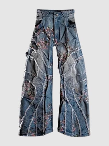 Custom Embroidered Baggy Jeans