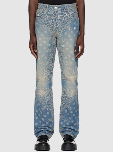 Custom Jacquard Woven Baggy Jeans