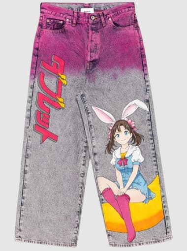 Custom anime hand-printing baggy jeans