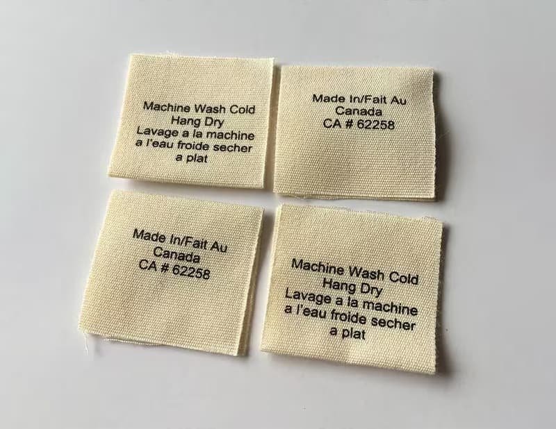printed main label