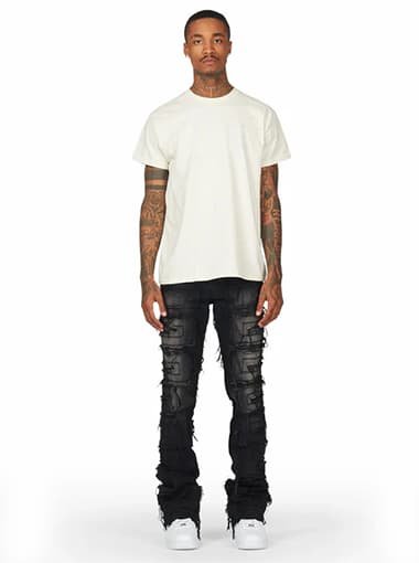 UK style stacked jeans