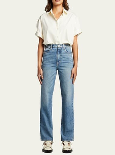 high rise straight leg jeans