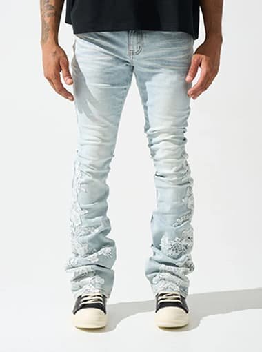 stacked slim jeans