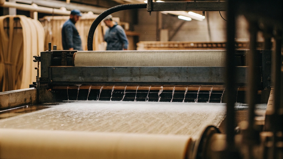 a water-saving ozone washing machine in a denim factory