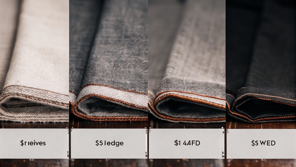 close-up shot of different denim fabric swatches