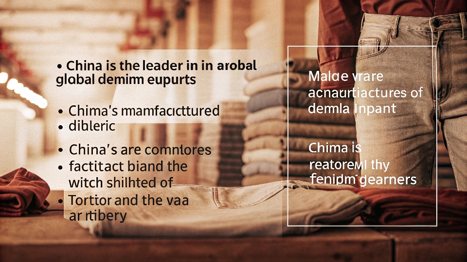 A graph showing China as the leader in global denim exports
