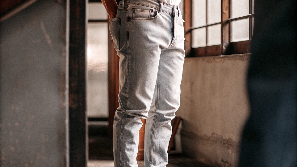 A person wearing a pair of modern, well-fitting Levi's 501 jeans, showcasing the straight-leg silhouette.