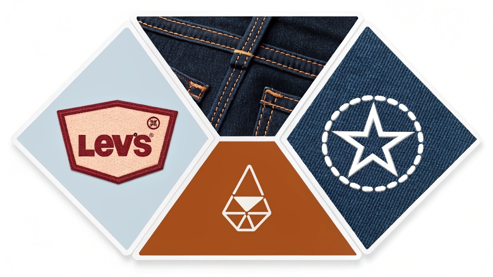 A collage of logos from top jean brands like Levi's, Wrangler, and Lee.