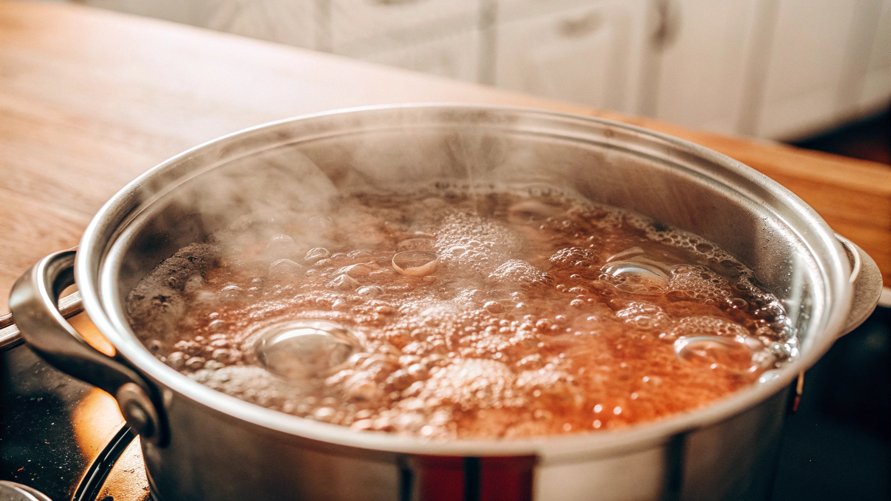 Boiling Water to Shrink Denim a large pot of water boiling on a stove top