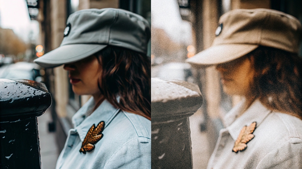A side-by-side comparison of a real, high-quality embroidered patch versus a poorly made fake one.