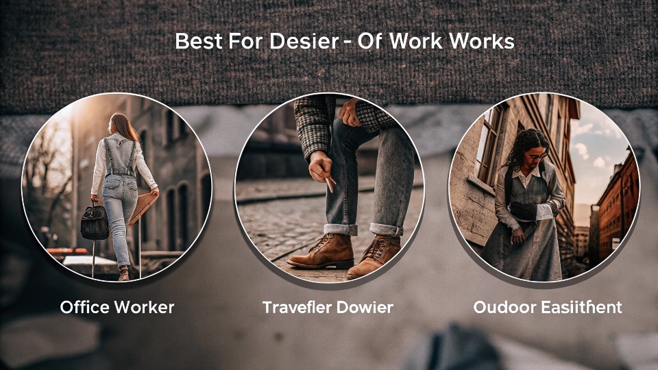 An infographic matching lifestyles (e.g., Office Worker, Traveler, Outdoor Enthusiast) to the best type of denim
