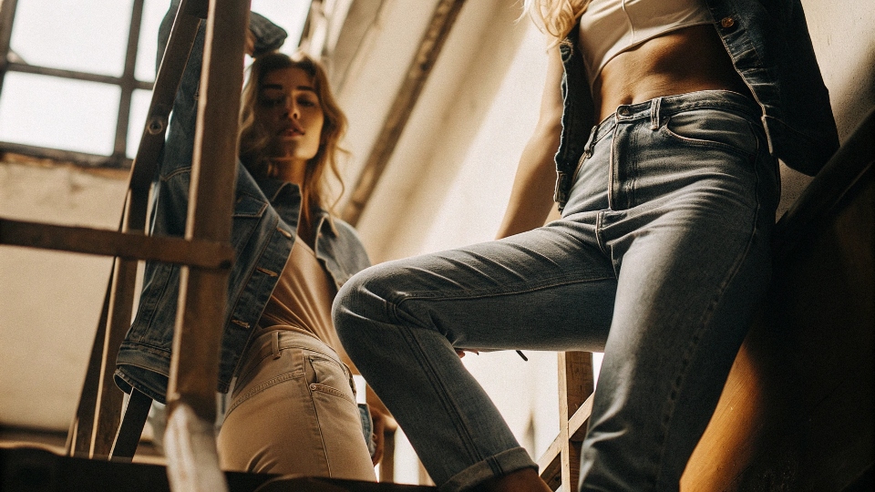 A classic, edgy black and white advertisement from Pepe Jeans' history