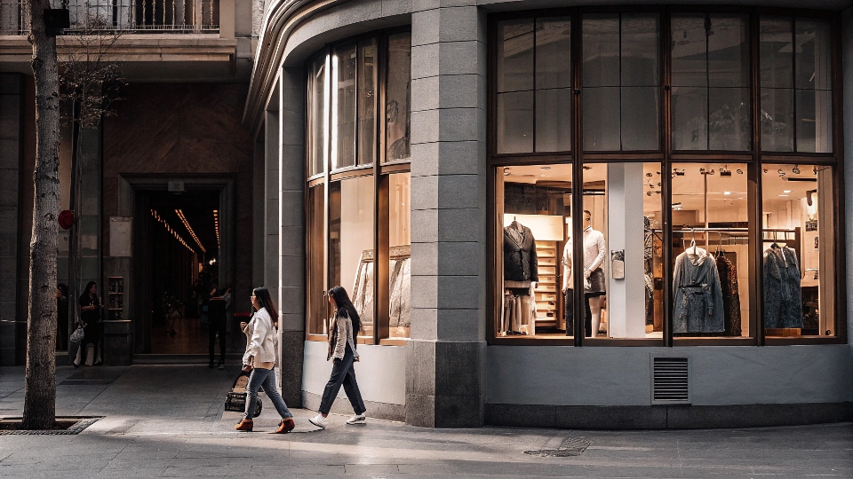 A photo of a modern Levi's store in a major Chinese city like Shanghai or Beijing