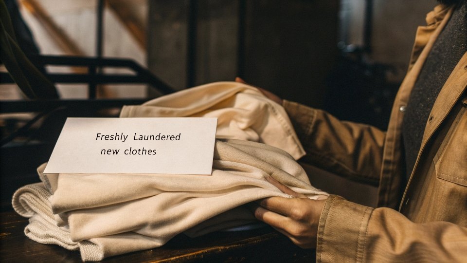 Freshly laundered new clothes