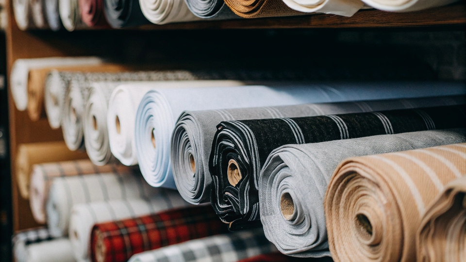 Best Fabric Backing for a Denim Quilt Rolls of colorful flannel and wide-back cotton fabric in a fabric store