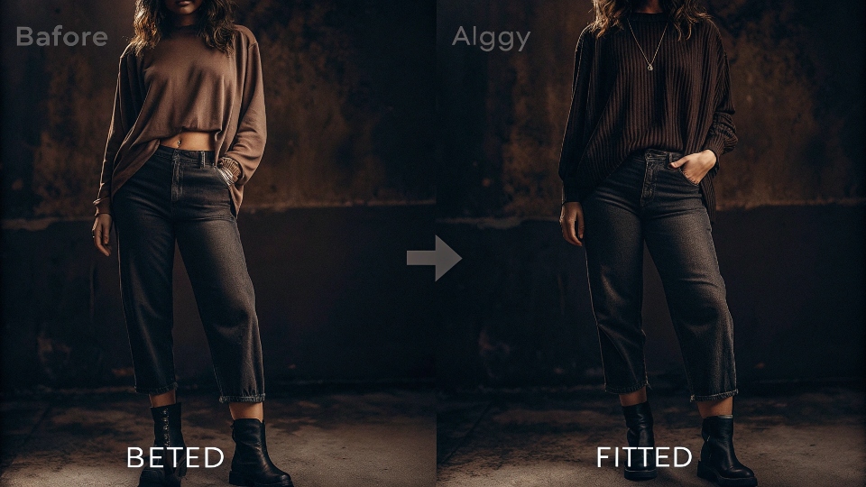 Balancing Proportions with Baggy Jeans A style comparison showing the difference between a baggy top vs. a fitted top with baggy jeans