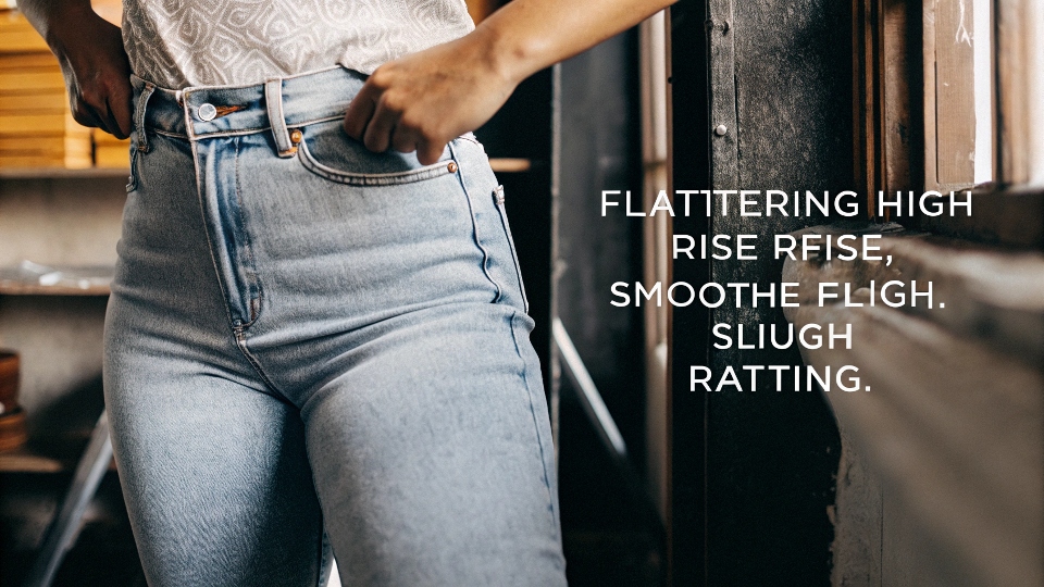 A person wearing flattering [high-rise jeans](https://diznewjeans.com/what-jeans-make-your-booty-look-bigger/)[^4] that smooth the midsection area