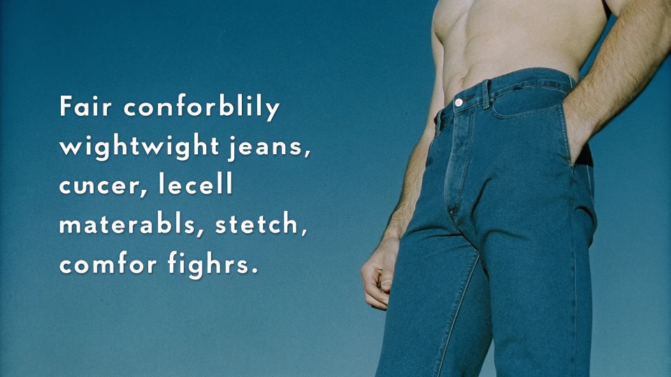 Comfortable Men's Lightweight Jeans A man comfortably wearing a pair of lightweight jeans in a sunny outdoor setting