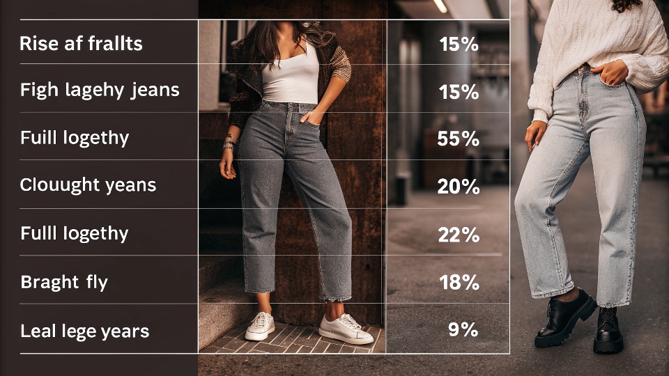 A fashion trends chart showing the rise in popularity of baggy and full-length jeans in recent years