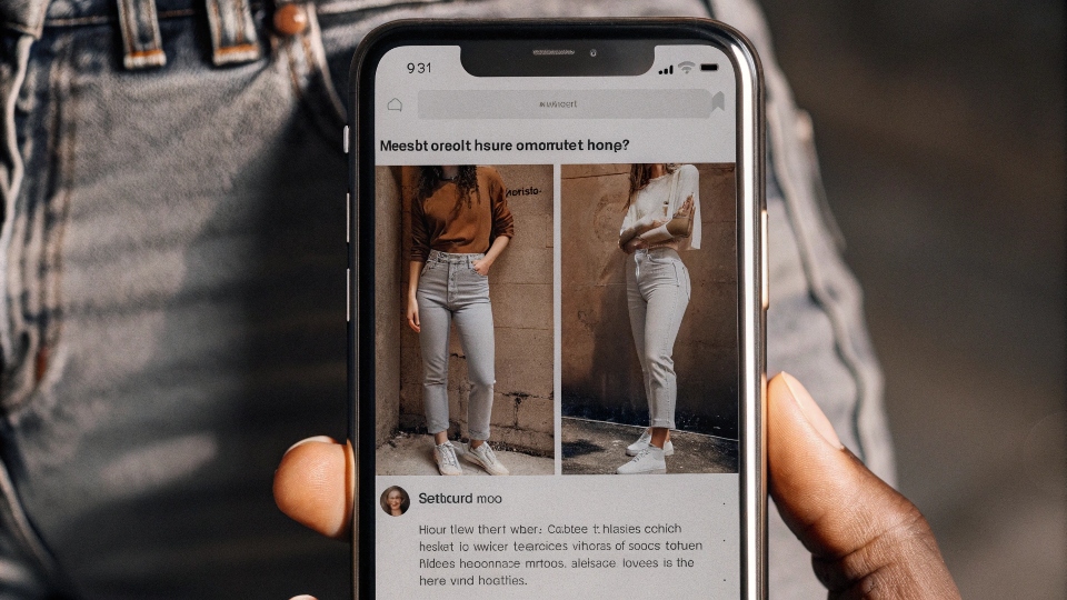 A phone screen showing a Reddit discussion about cutting jeans