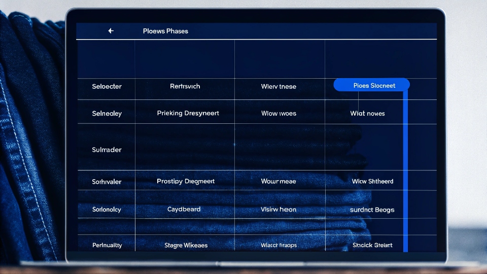 Pilot Testing of New Denim Treatments A quality control expert comparing one jean from a small batch against an approved "Golden Sample".