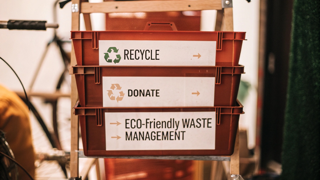 Responsible Disposal of Outdated Samples A diagram showing a hierarchy: 1. Recycle, 2. Donate (with approval), 3. Eco-Friendly Waste Management.