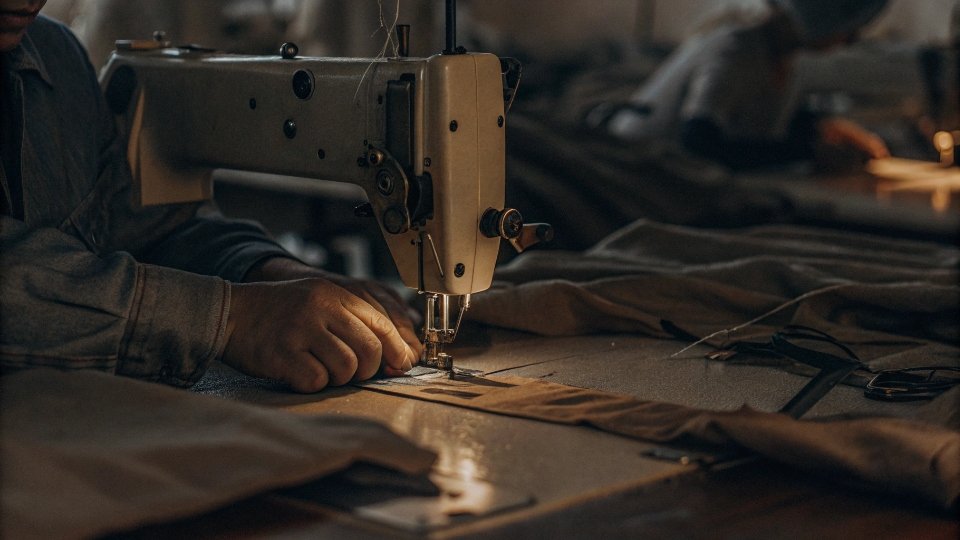 Preventing Skipped Stitches and Unraveling A skilled sewing machine operator using a back-tack lever to reinforce the end of a seam