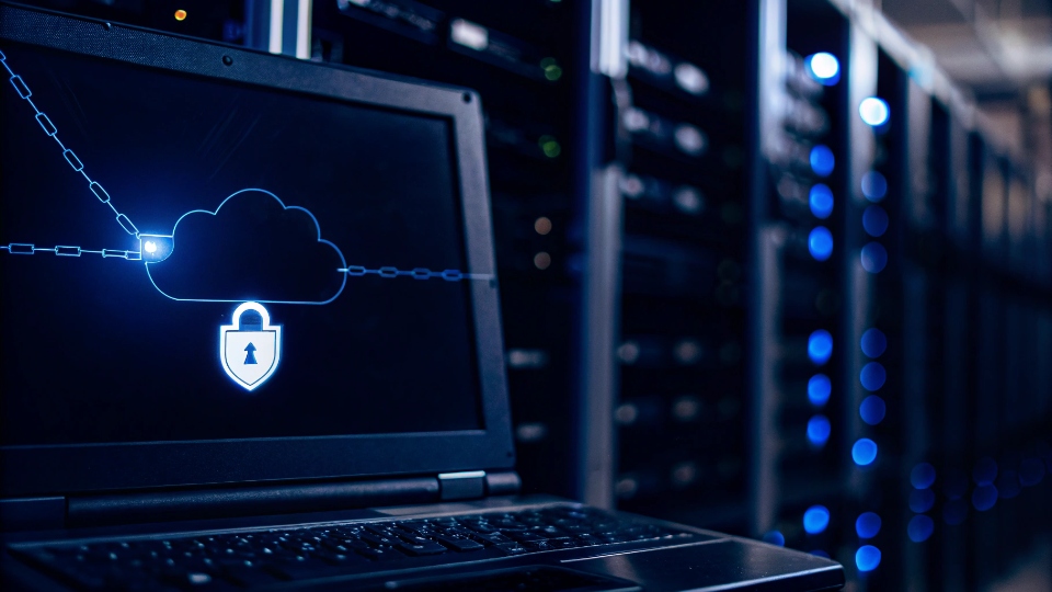 Secure Database Transfer for RFID/QR Codes A secure, encrypted data transfer is depicted, moving from a factory server to a brand's cloud server.