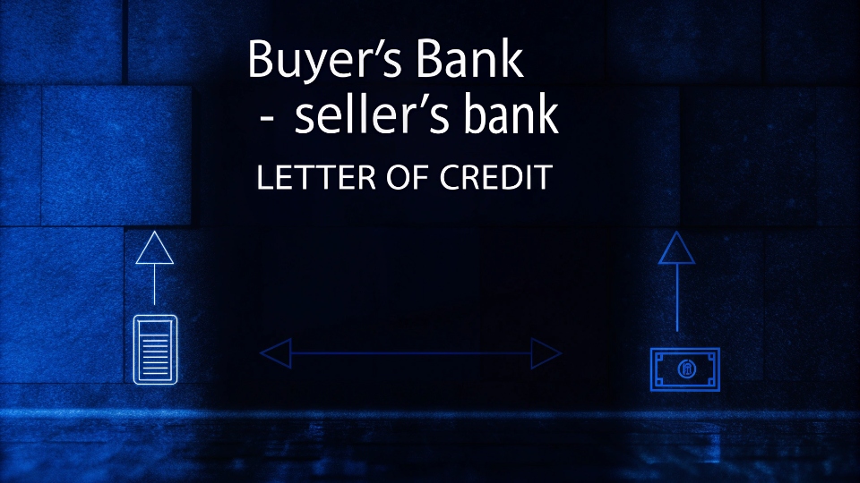 Using Escrow and Letter of Credit for Secure Payments A diagram showing the flow of a Letter of Credit (L/C) between a buyer's bank and a seller's bank.