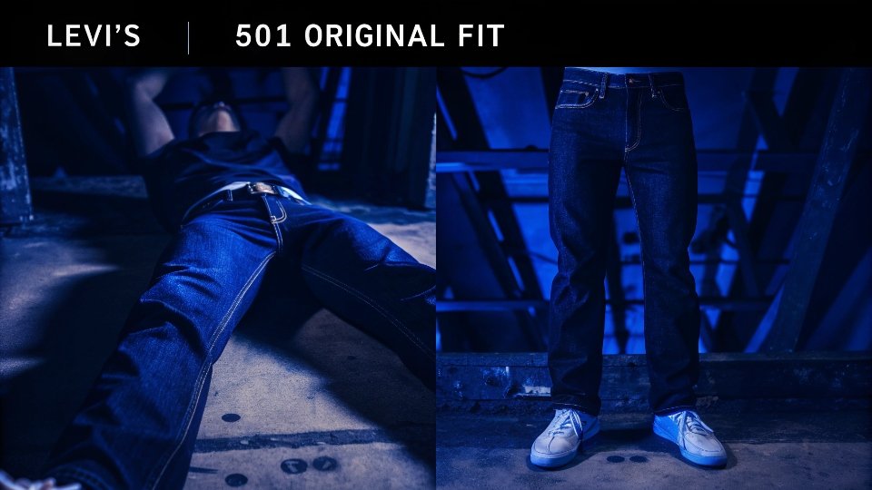 Levi's 501 Button Fly A brand new pair of Levi's 501 jeans, with the iconic button fly clearly visible.