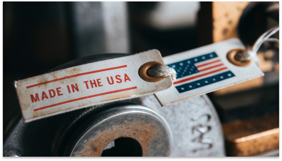 Levi's Made in USA Tag Comparison A vintage "Made in the USA" Levi's tag next to a modern tag showing a different country of origin.