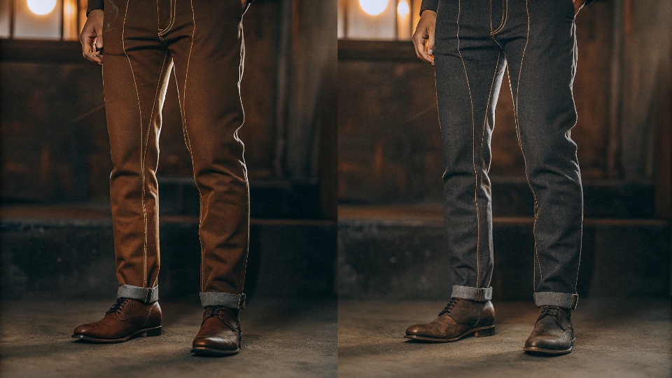 Diagram of Tapered vs. Straight Leg A simple line drawing comparing the shape of a straight pant leg to a tapered pant leg.