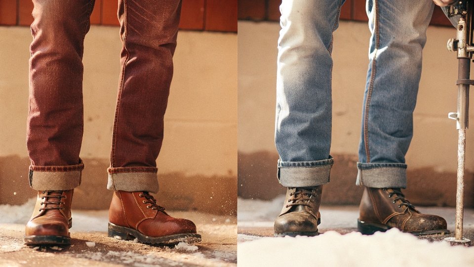Comparing Denim Quality and Construction A side-by-side comparison of the stitching and fabric quality of a Diesel jean versus a lower-quality, mass-market jean.