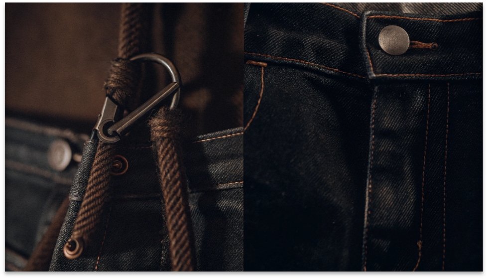 The Stark Contrast Between Expensive and Cheap Denim Quality A split image showing a close-up of high-quality, sturdy denim fabric on one side and flimsy, cheap denim on the other.