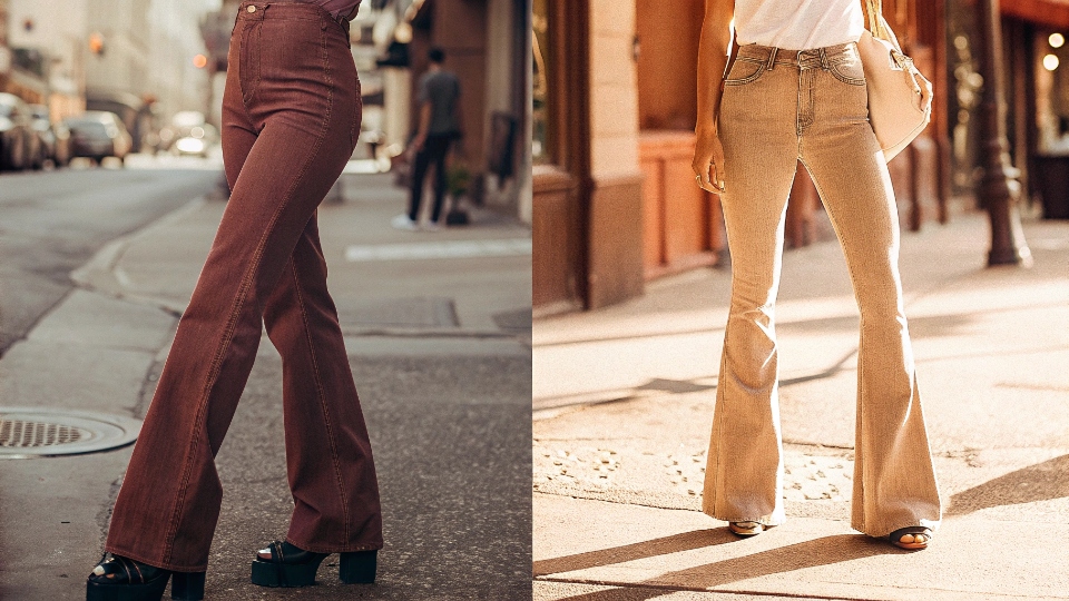 The Death of 'Cool': Skinny vs. Wide A street style photo comparing a stylish "effortless" wide-leg look versus a dated "tight" look on the street.