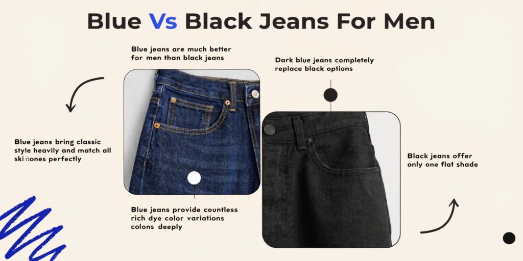 what color jeans are better for men black or blue