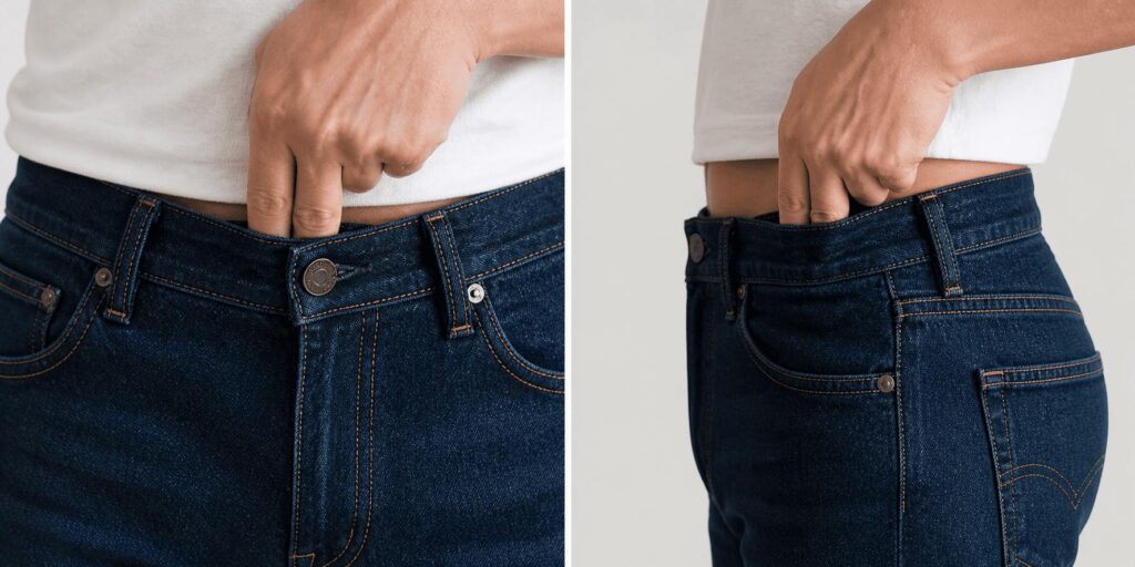 what is the 2 finger test for jeans