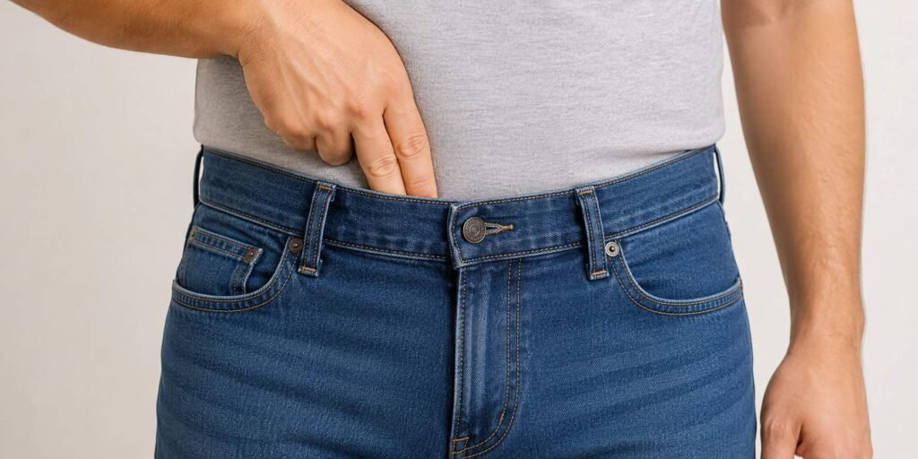 what is the 2 finger rule for jeans