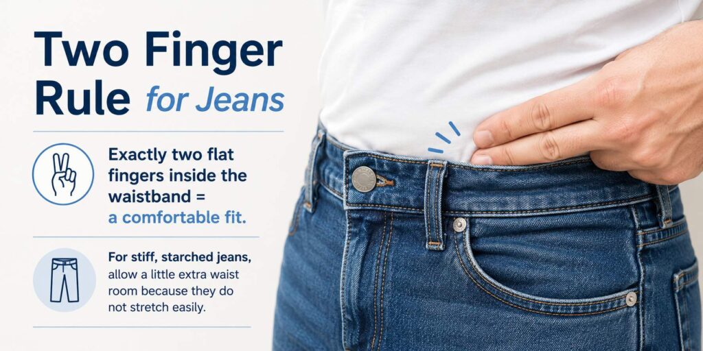 Two Finger Rule For Jeans what is the 2 finger rule for jeans