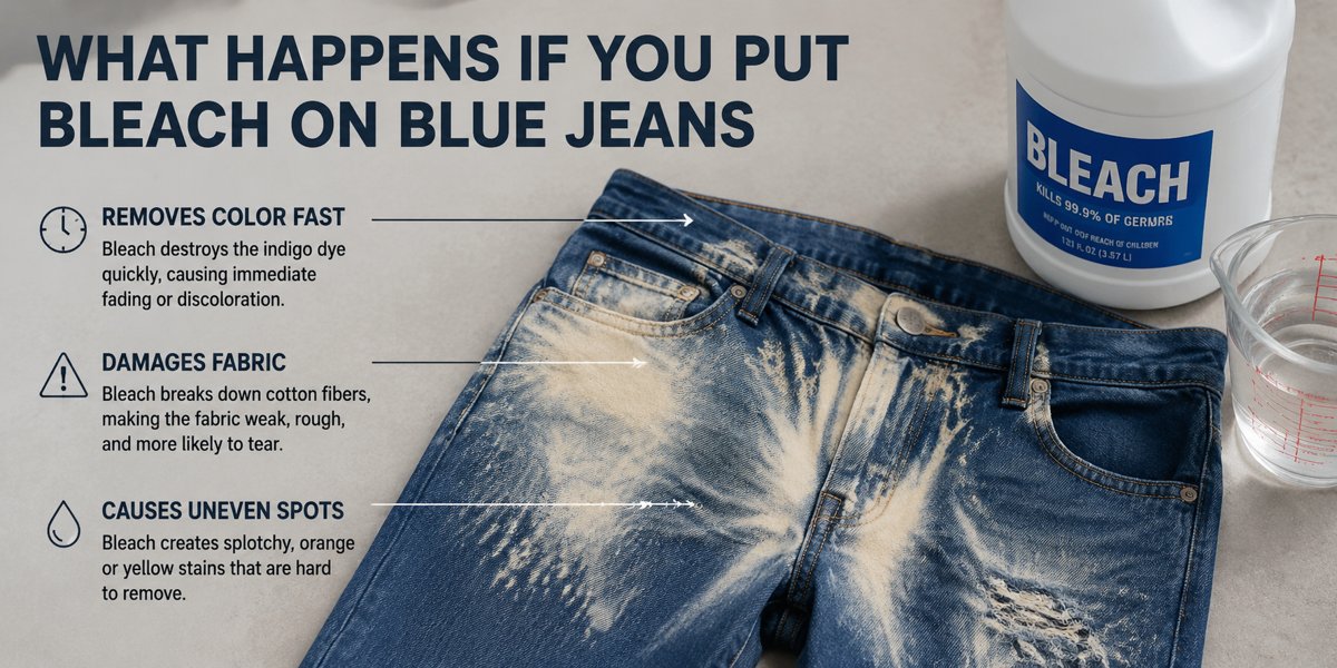 Bleach On Blue Jeans what happens if you put bleach on blue jeans