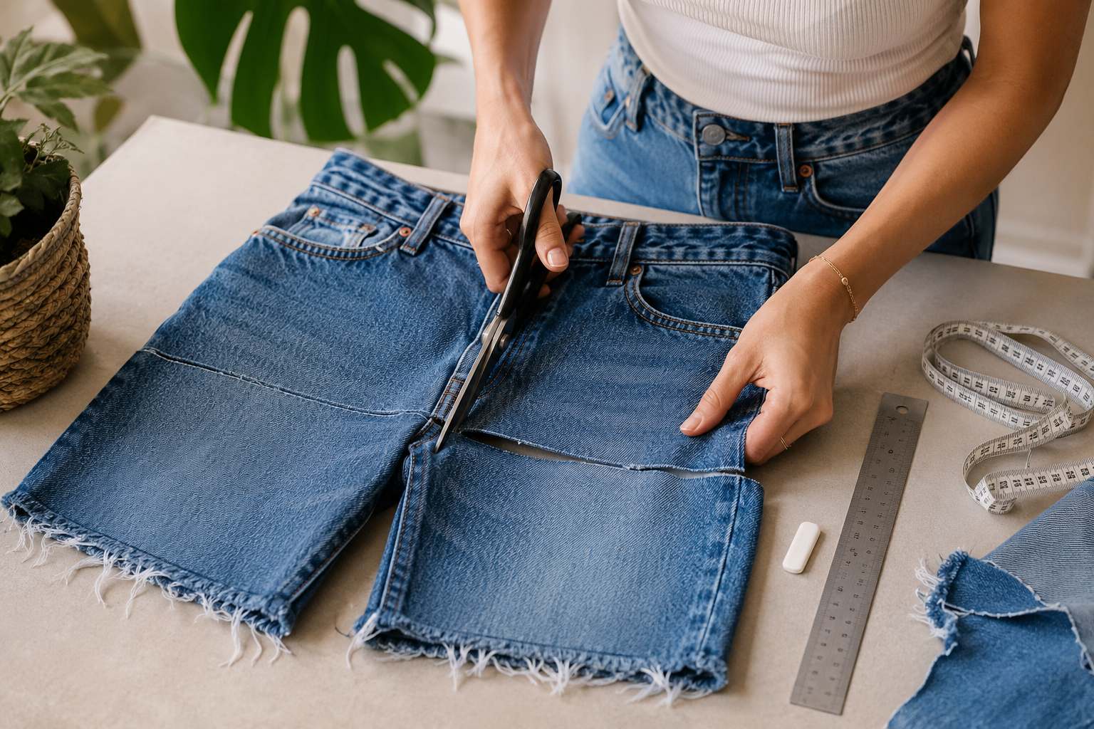 Cutting Jeans Into Shorts