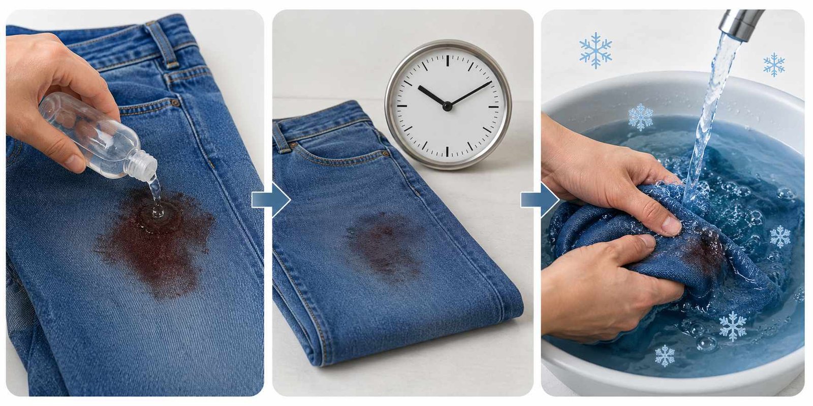 Old blood stains removed from jeans Old blood stains removed from jeans