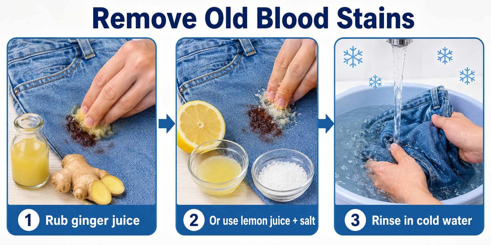 Remove old blood stains Remove old blood stains