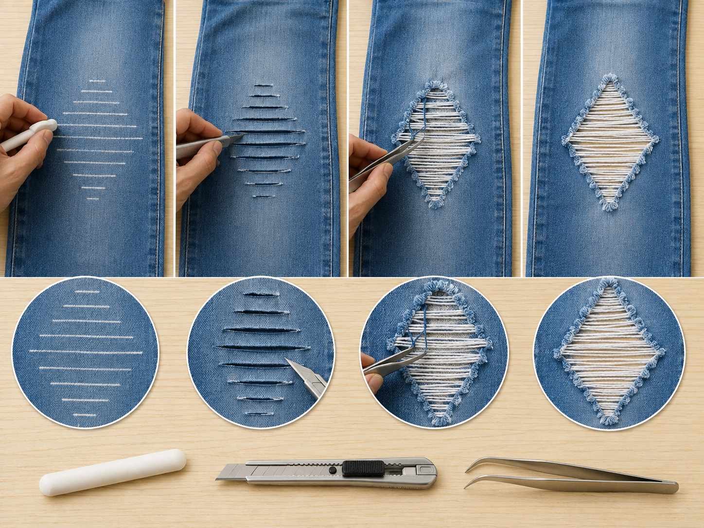 Make Your Jeans Holey how to make your jeans holey