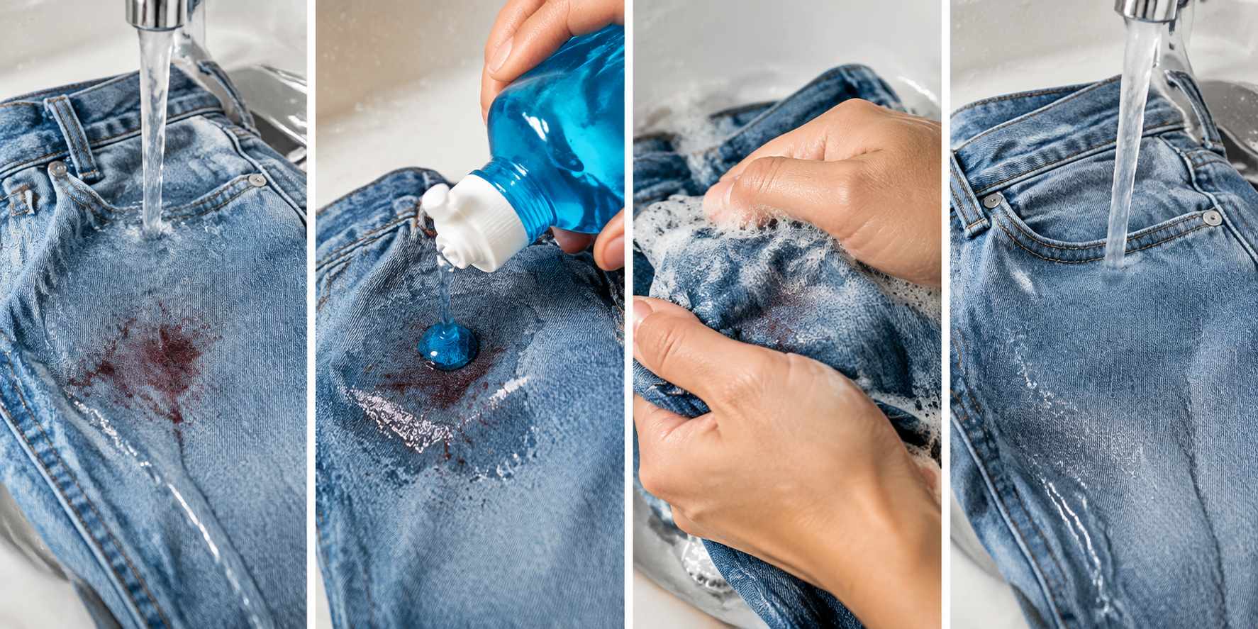 Dish soap removes blood stains Dish soap removes blood stains