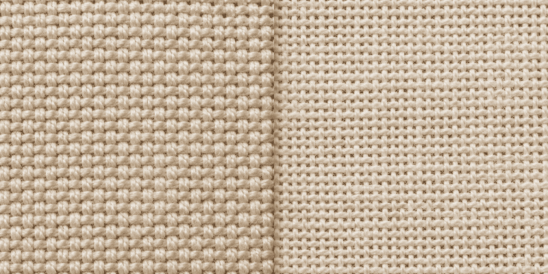 Duck canvas vs regular canvas texture A side-by-side macro shot of duck canvas and regular canvas.