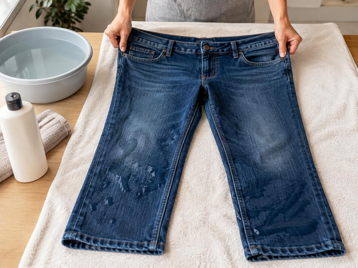 Stretching Damp Jeans